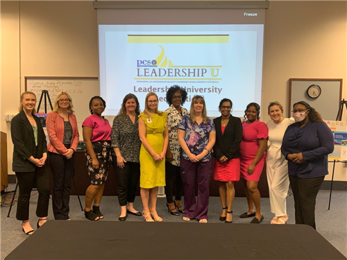 The Professional Development department recently hosted the Leadership U graduation ceremony were  ten employees earned Leadership U certificates.